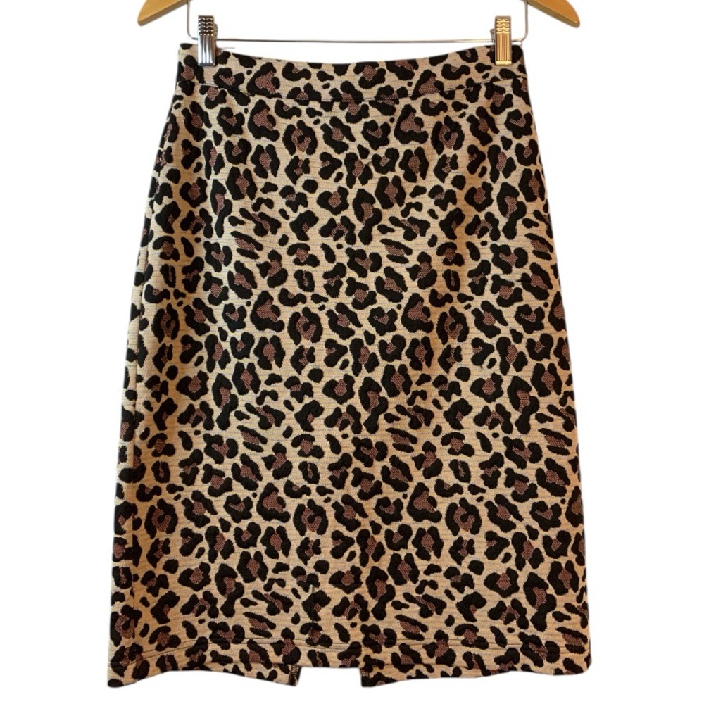 Maeve Women’s Brown Leopard Print Pencil Midi Skirt. Size S. SKU 579